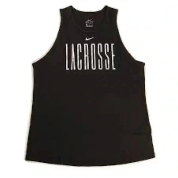 Nike Tops - Nike lacrosse dri fit black tank top size small sleeveless